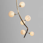 Modern Vertical Handcrafted Glass Globe Chandelier for High Ceilings