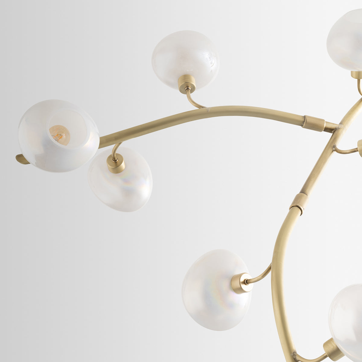Modern Vertical Branches Glass Globe Chandelier