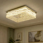 Modern&luxury Extra Flush Mount Rectangle Crystal Chandelier