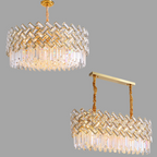 Post-Modern Light Luxury Fence Crystal Chandelier Suit for Living / dining Room