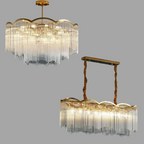 Elegant Lighting Chandelier Linear Crystal Lamp for Living / Dining Room