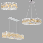 Light Luxury Crystal Beads Drum Collection Flush Mounted / rectangle / round Chandelier