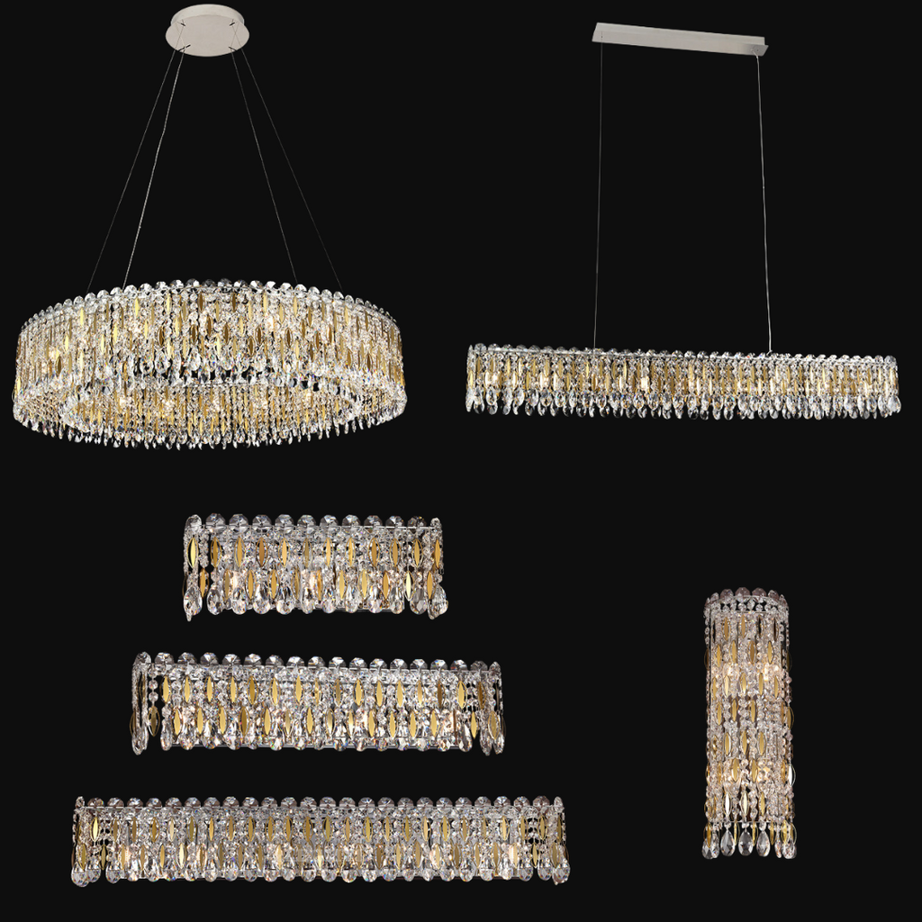 Light Luxury Crystal Beads Drum Collection Flush Mounted / rectangle / round Chandelier