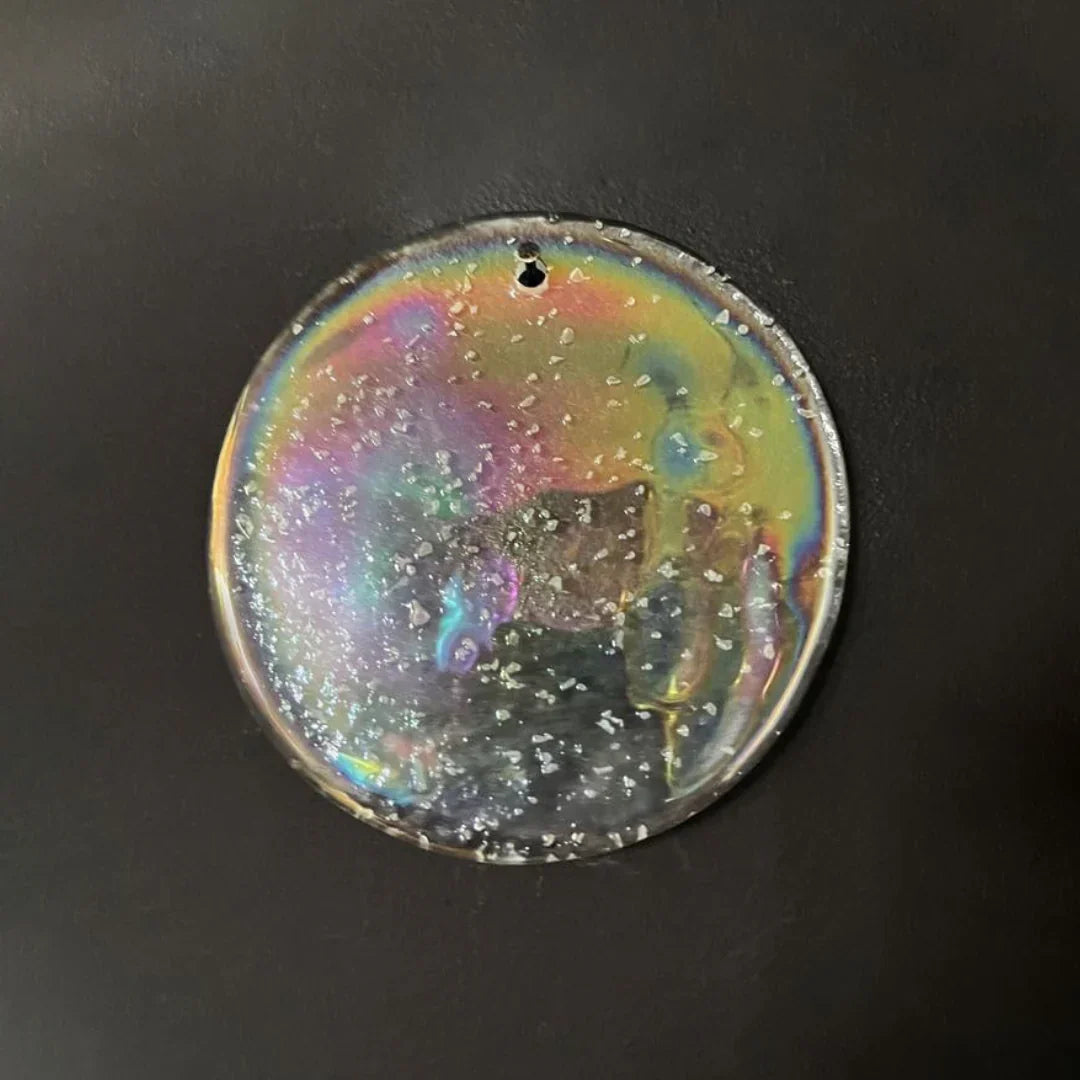 Elegant Murano Disc Iridescent Chandelier