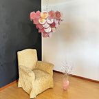 Elegant Pink Murano Disc Chandelier