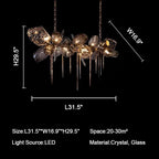 Glass Chandelier Italian Light Luxury Light for Dining Room / living Room