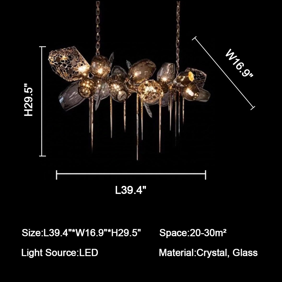 Glass Chandelier Italian Light Luxury Light for Dining Room / living Room