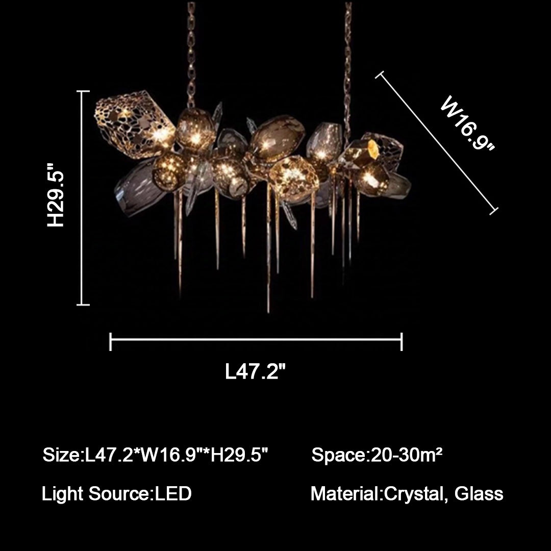 Glass Chandelier Italian Light Luxury Light for Dining Room / living Room