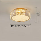 Hotel Gold Flush Mount Ceiling Lighting Round Crystal Chandelier for Bedroom