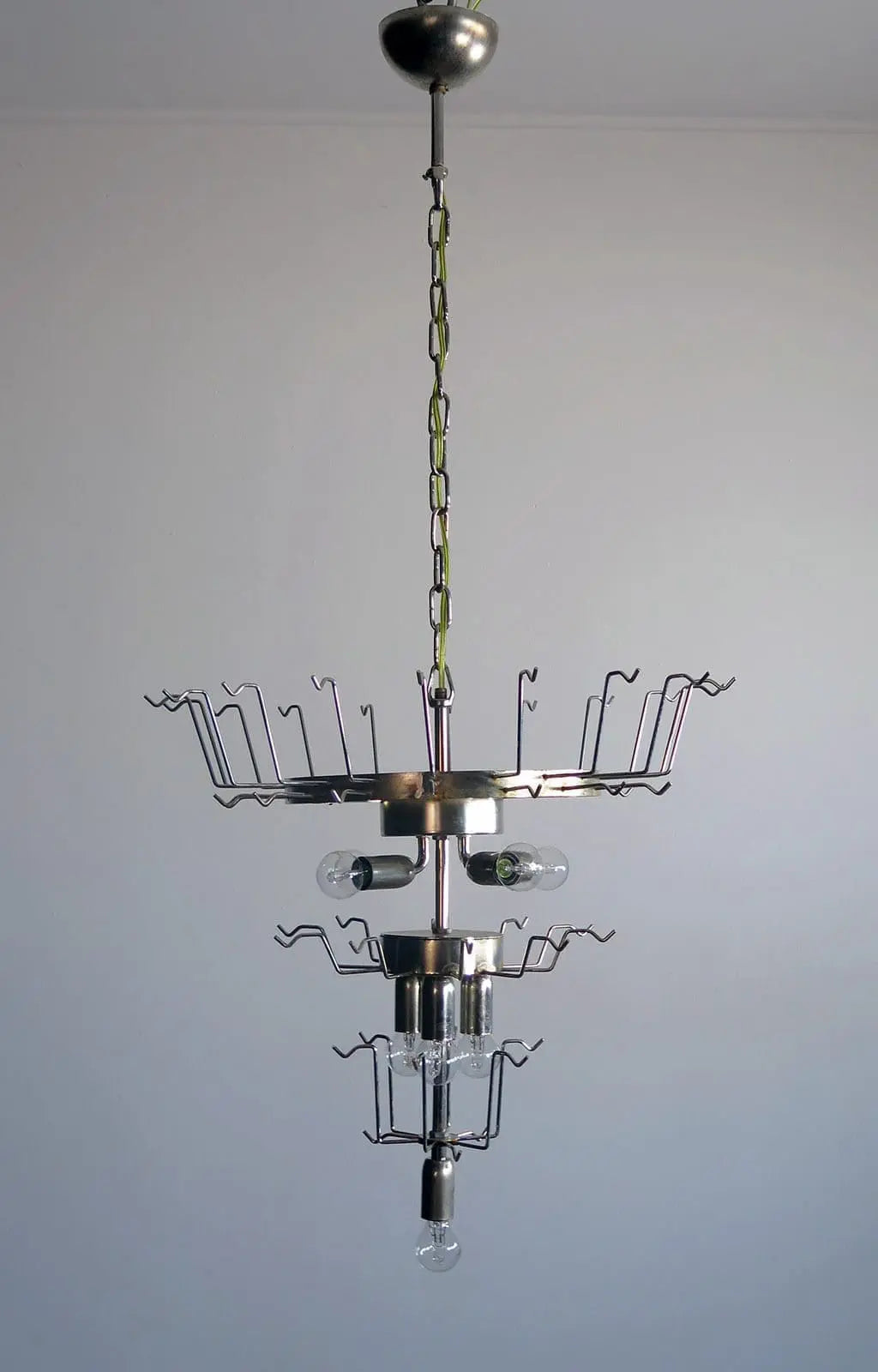 Murano Glass Chandelier – Spiral – 54 Prisms – Smoked