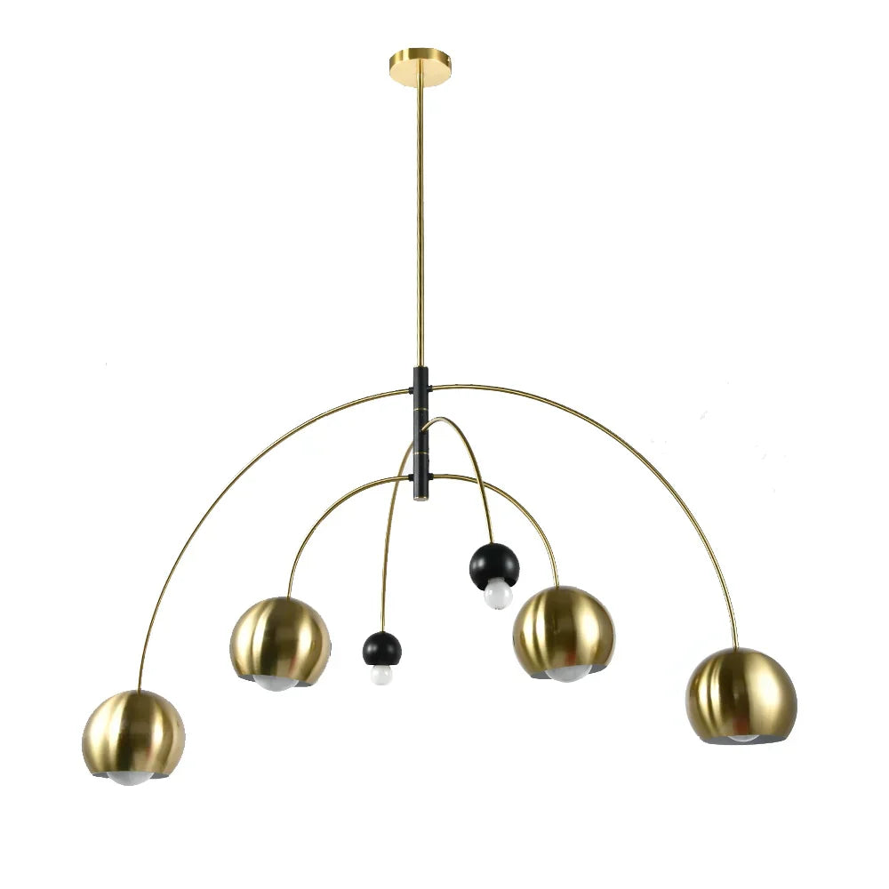 Modern Cosmic Sputnik Chandelier with Aged Brass Finish and Steel Frame for Living Room Bedroom