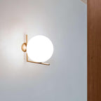 Blown Glass Opal Glass Wall Lamp