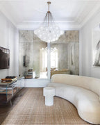 Modern Glass and Metal Cloud Balloon Chandelier with Minimalist Finish for Living Room Bedroom