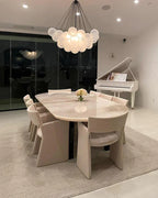 Modern Glass and Metal Cloud Balloon Chandelier with Minimalist Finish for Living Room Bedroom