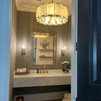Modern Round Alabaster Chandelier for Living Room / bedroom