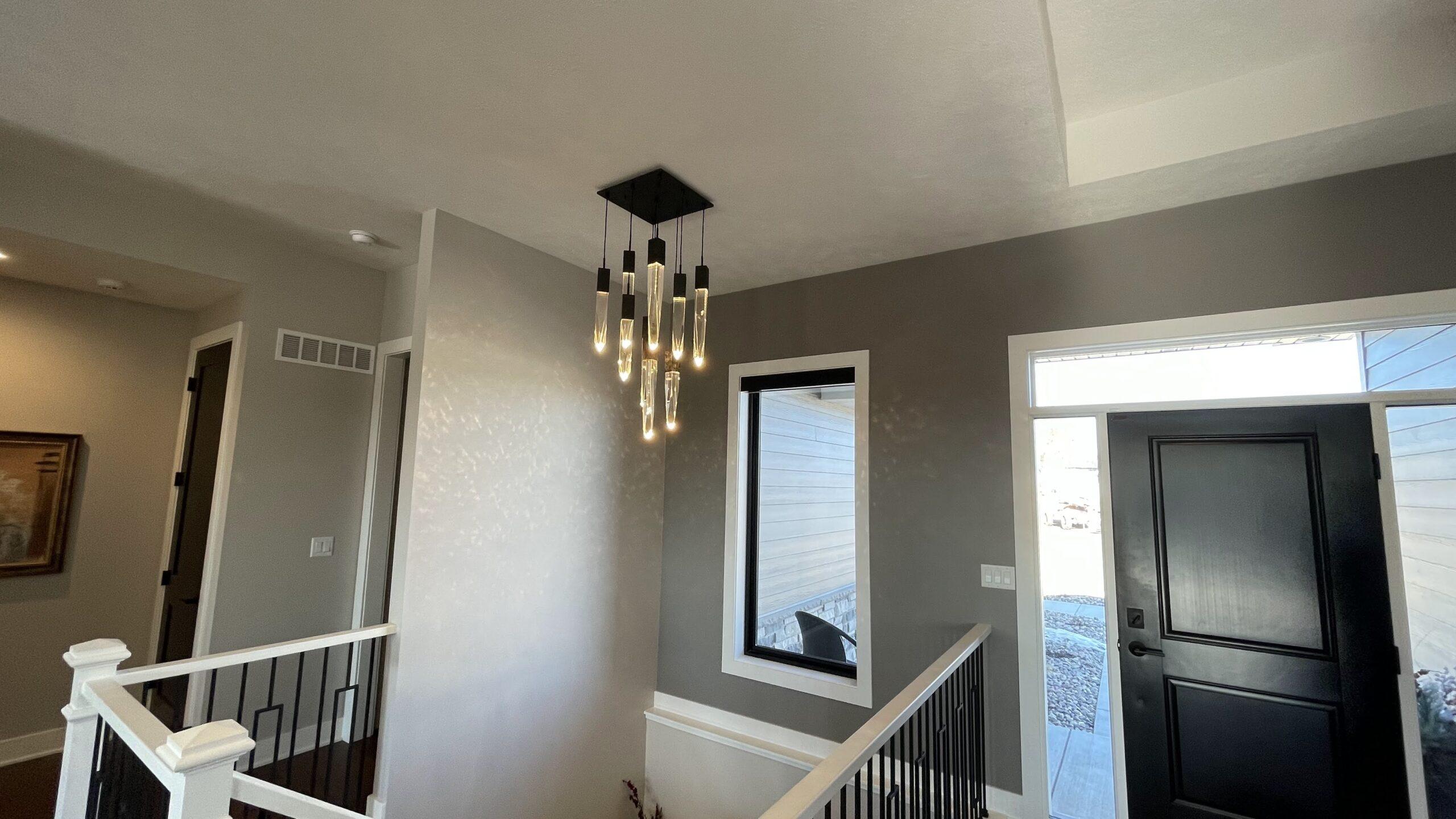Modern Light Luxury Round / rectangle Ceiling Pendant Light in Black Finish for Kitchen Island / Staircase /