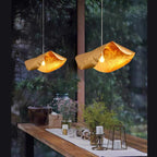Postmodern Brass Pendant Lighting with Withered Leaf Shape, High-Quality Finish