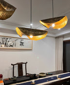 Postmodern Brass Pendant Lighting with Withered Leaf Shape, High-Quality Finish