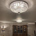 Modern 9 / 12 / 15-Light Flush Mount Crystal Chandelier in Gold / silver Finish