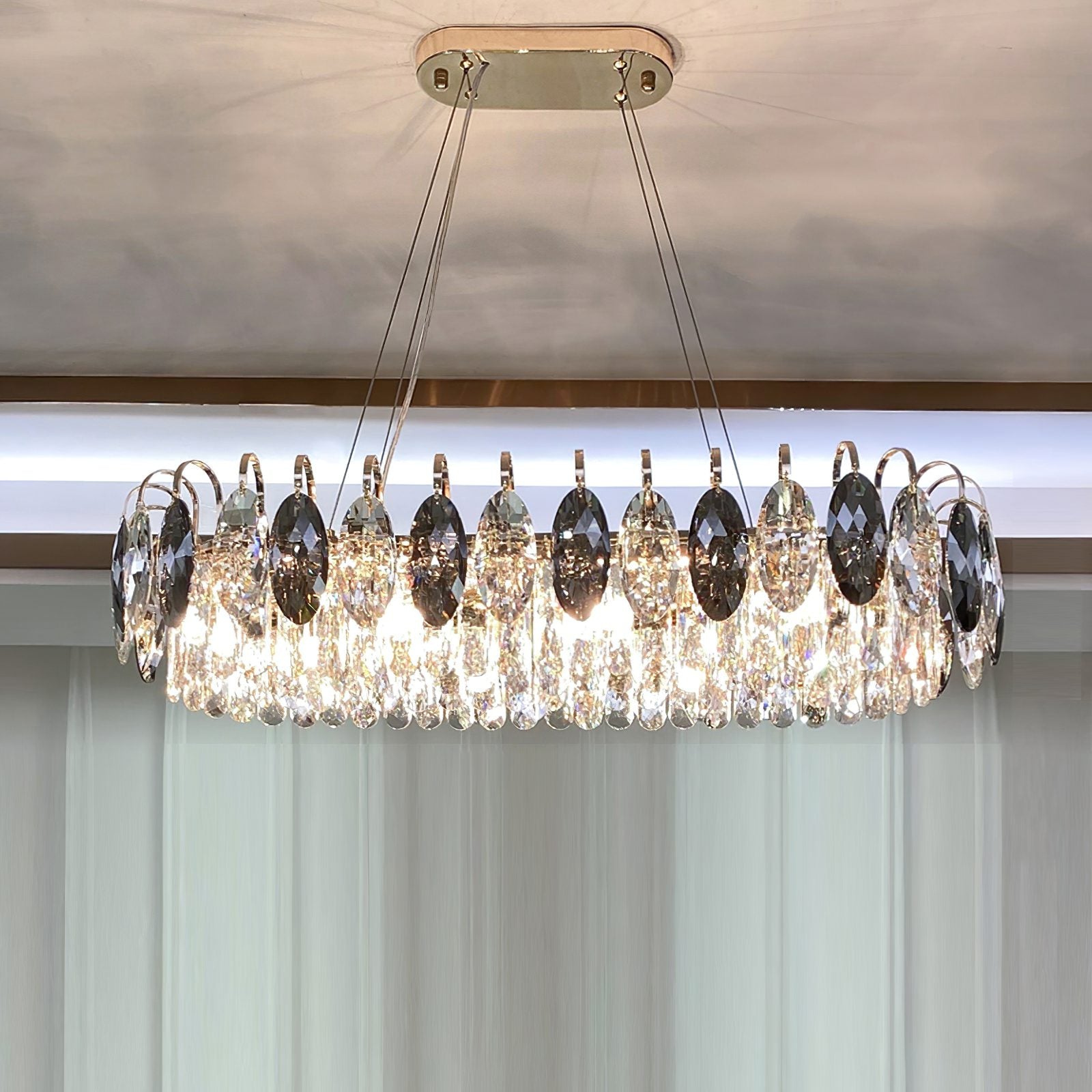 Luxurious K9 Crystal Chandelier Modern Ceiling Light Fixtures Set for Living Room / dining Room