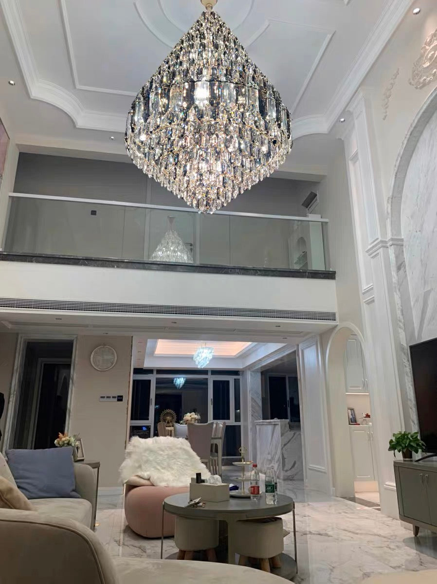 Staircase / foyer Chandelier with High Clarity Crystals Luxury Ceiling Light
