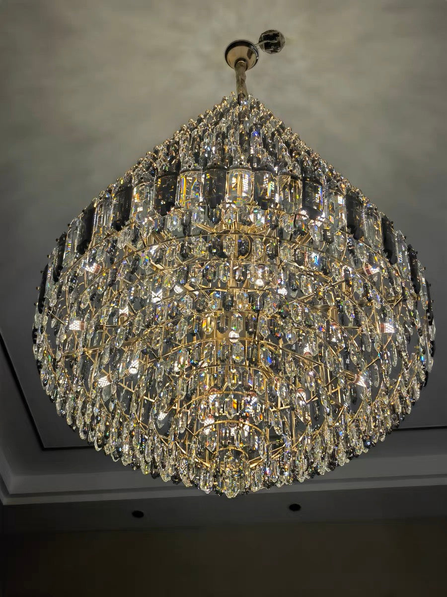 Staircase / foyer Chandelier with High Clarity Crystals Luxury Ceiling Light