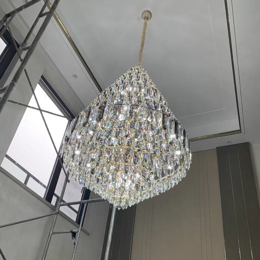 Staircase / foyer Chandelier with High Clarity Crystals Luxury Ceiling Light