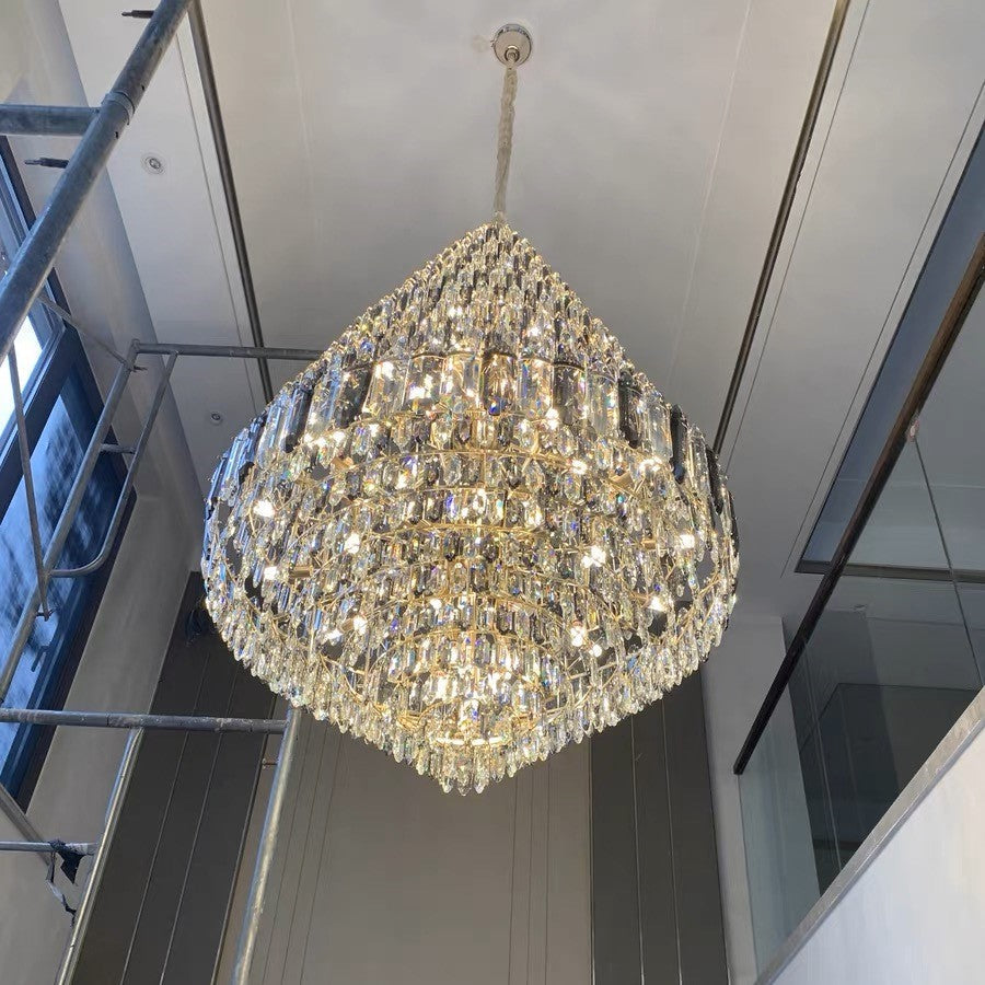 Staircase / foyer Chandelier with High Clarity Crystals Luxury Ceiling Light