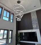 Modern Front Entryway Chandelier 3 / 4 / 5 / 6 / 7 Rings Crystal Gold / Chrome Finish Ceiling Lamp