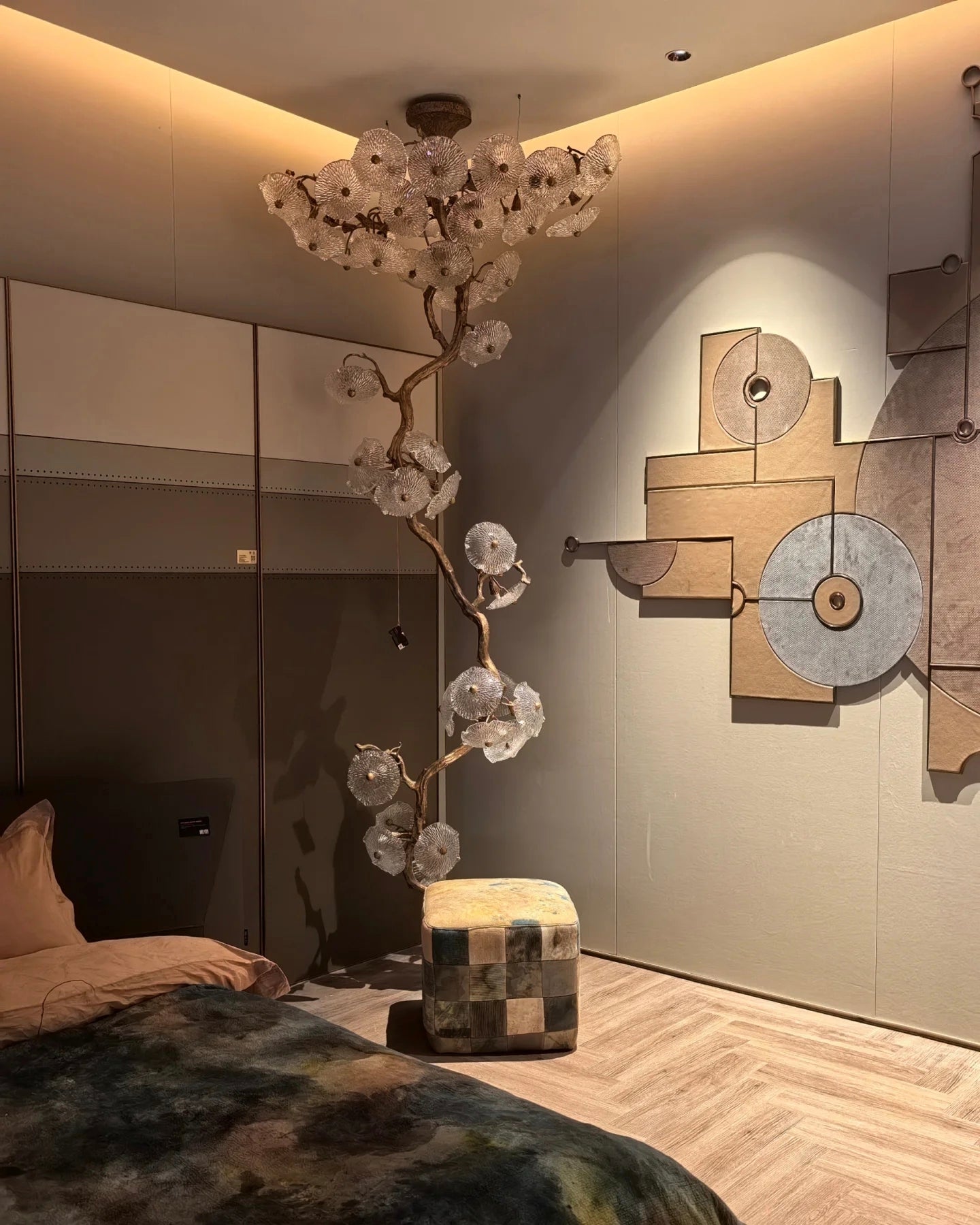 Nenufar Bonsai Staircase Crystal Chandelier for High Ceiling