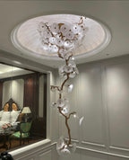 Nenufar Bonsai Staircase Crystal Chandelier for High Ceiling