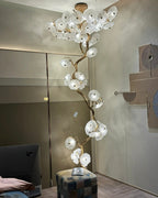 Nenufar Bonsai Staircase Crystal Chandelier for High Ceiling
