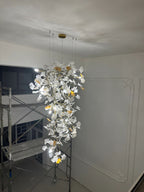 Ceramic Ginkgo Leaves Branch Flower Chandelier