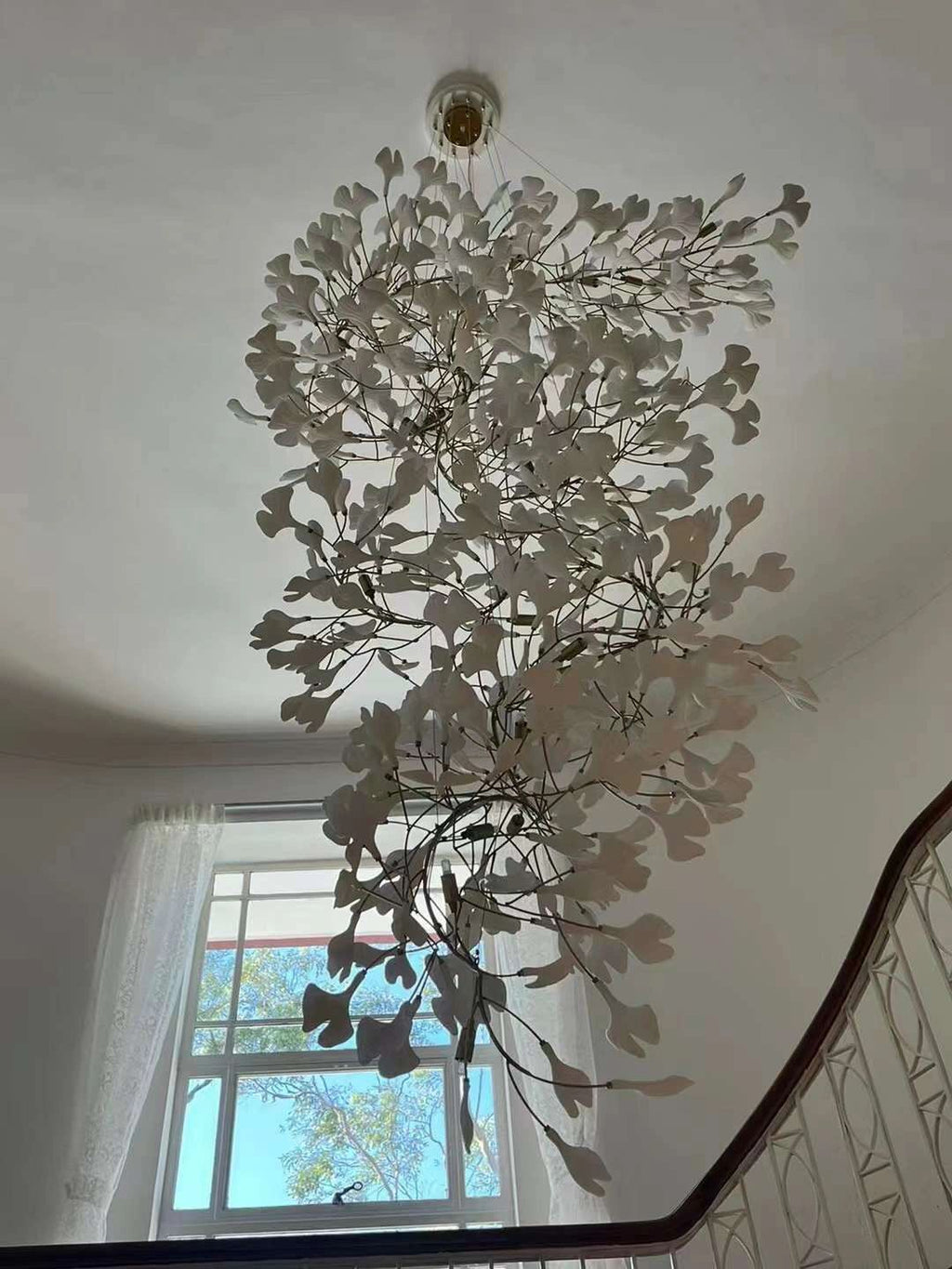 Ceramic Ginkgo Leaves Branch Flower Chandelier