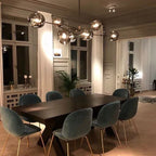 Modern Sputnik Smoky Gray / amber Glass Branch Chandelier for Kitchen Island / dining Room