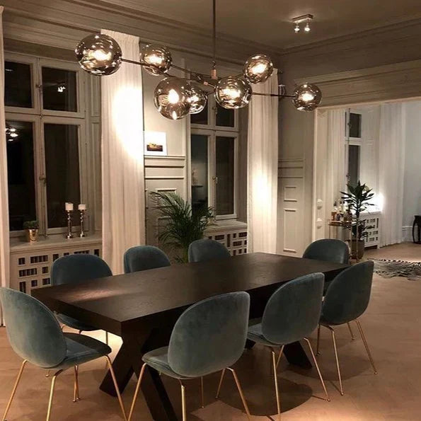 Modern Sputnik Smoky Gray / amber Glass Branch Chandelier for Kitchen Island / dining Room