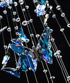 Northern European Style K9 Crystal Floating Butterfly Chandelier for High-Ceiling