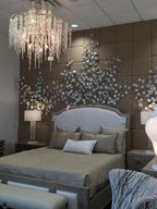 Light Luxury Silver Flower Branch Chandelier with Icicle Details