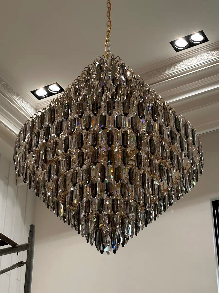 Extra Large Foyer Decorative Crystal Lighting Living Room Crystal Chandelier for Entryway Staircase