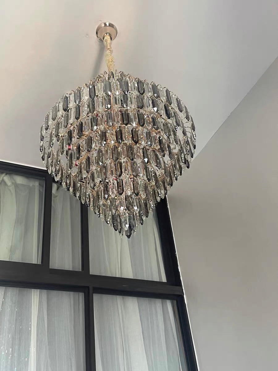 Extra Large Foyer Decorative Crystal Lighting Living Room Crystal Chandelier for Entryway Staircase