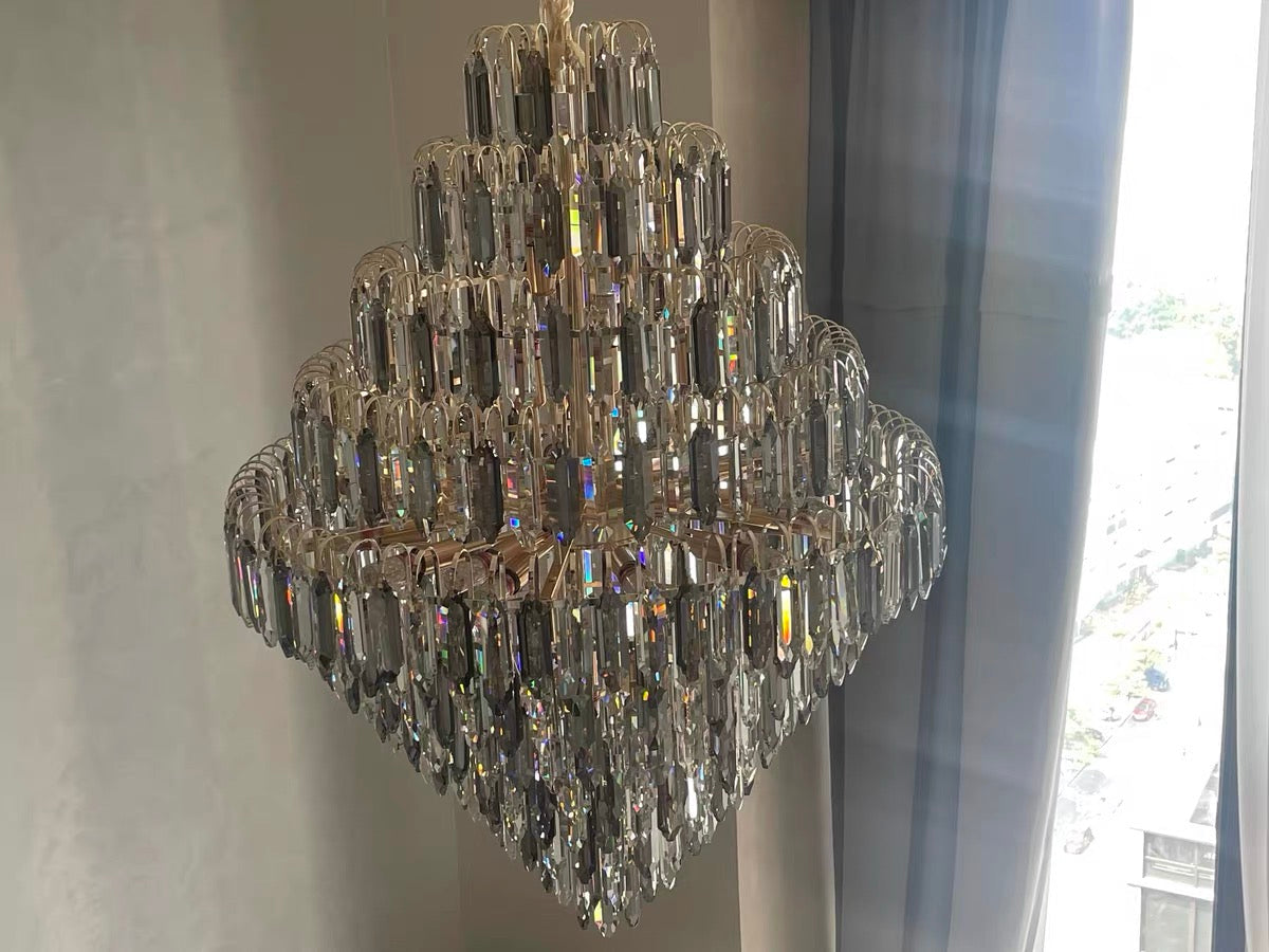 Extra Large Foyer Decorative Crystal Lighting Living Room Crystal Chandelier for Entryway Staircase