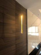 Gold Finish Glass Drops Pendant Chandelier Spiral Staircase Light with High-Quality Crystal