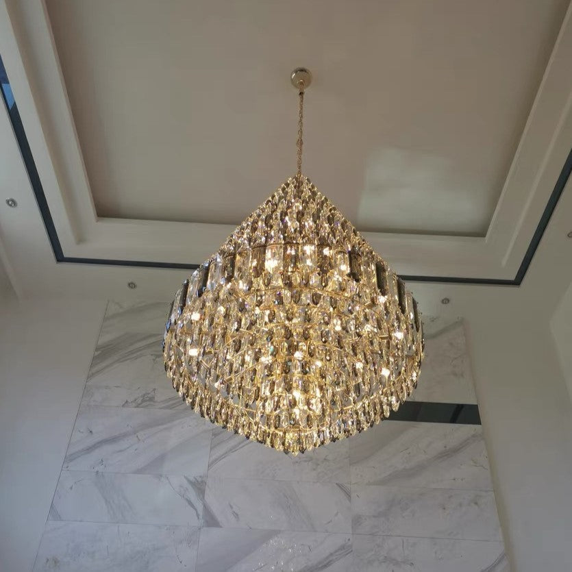 Staircase / foyer Chandelier with High Clarity Crystals Luxury Ceiling Light