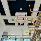 Extra Large Art Multi-Tier Aluminum Chain Tassel Chandelier for High-Ceiling Room
