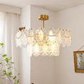 European Vintage Style Luxury Elegant Cream White Chandelier / ceiling Light with White Pearl Chains for