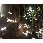 Bird Song Branching Linear Teardrop Chandelier