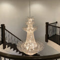 Empire Extra Large French Classic Multi-Tiered Crystal Chandelier with Metal Finish and Lotus-Shaped Design