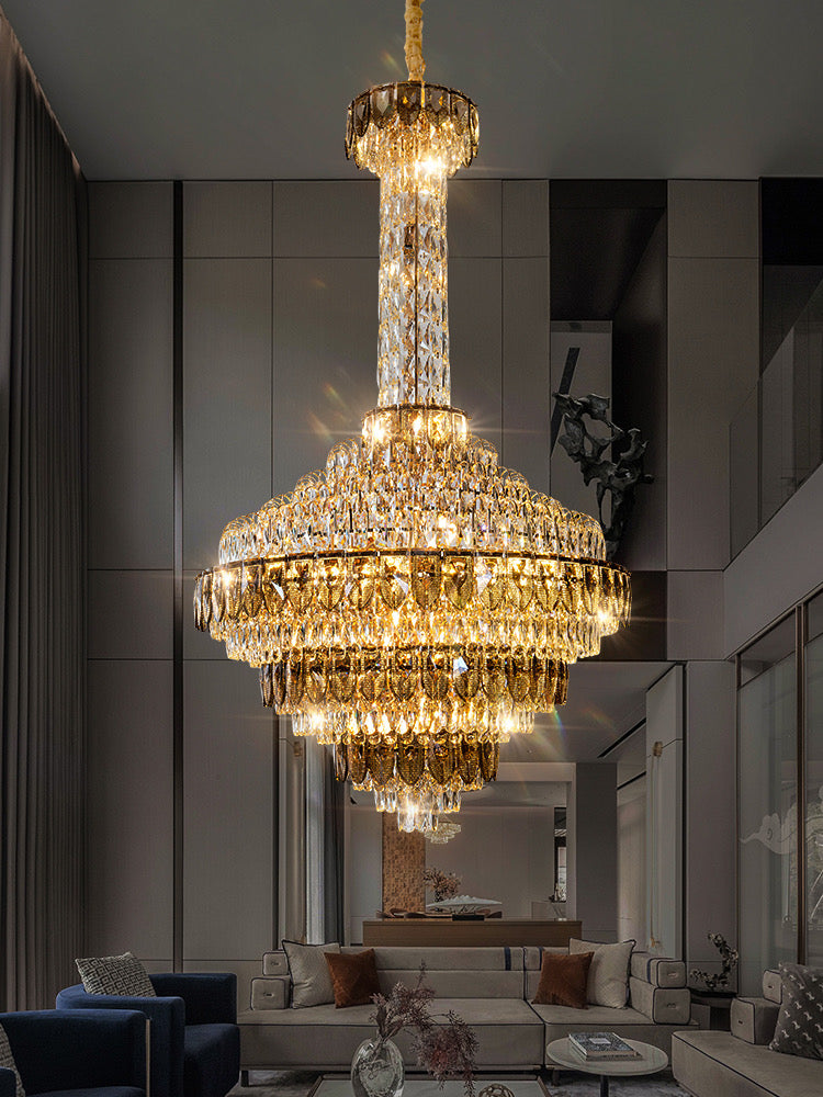 Extra Large Multi-Tiered Empire Crystal Chandelier for Big Hallway / foyer / staircase