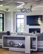 Modern Round / linear Geometric Aluminum LED Chandelier for Dining Room / bedroom
