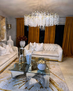 Modern Round / rectangular Floral Branch Crystal Chandelier for Low-Ceiling